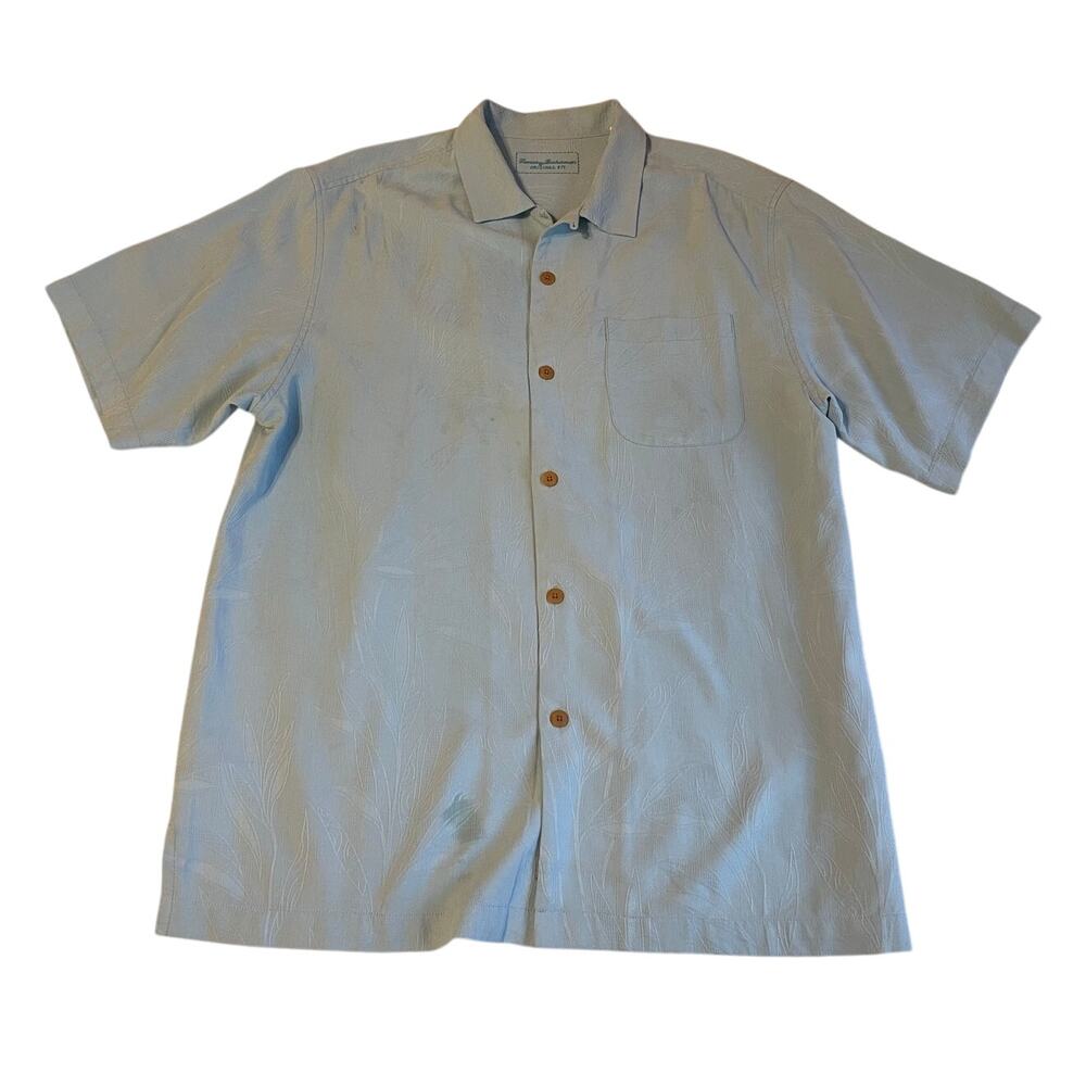 Tommy Bahamas Men's Original Fit Short Sleeve Button Up Textured 100% Silk Top M - Picture 11 of 13
